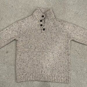 Banana Republic Tan Mockneck Button Up Sweater Medium